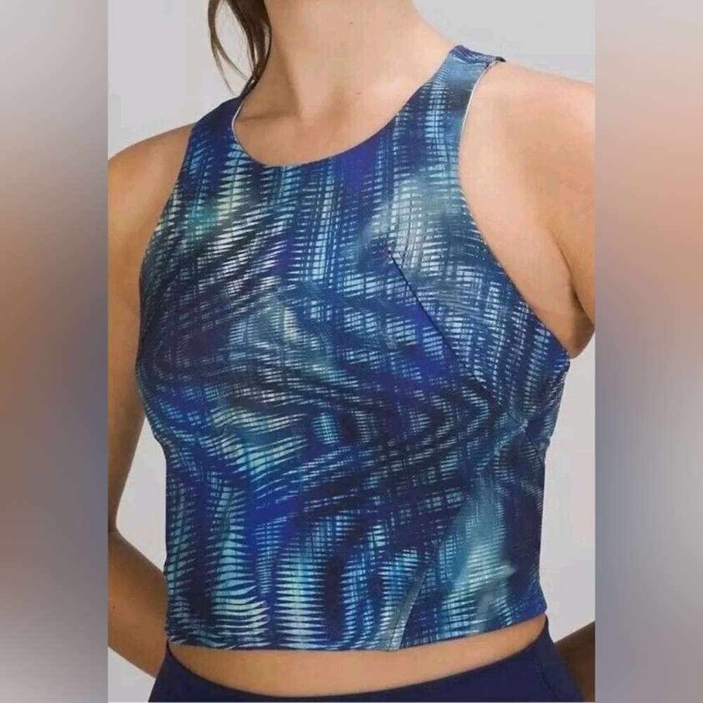 New Lululemon Invigorate Training Tank Top Shapeshifter Flux Blue Multi Size 4